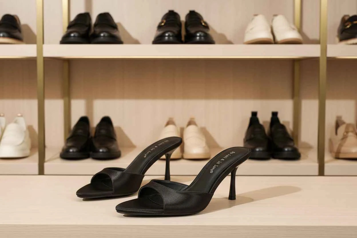 Satin Pointed Toe Heeled Mules - Slip-On Stiletto Sandals