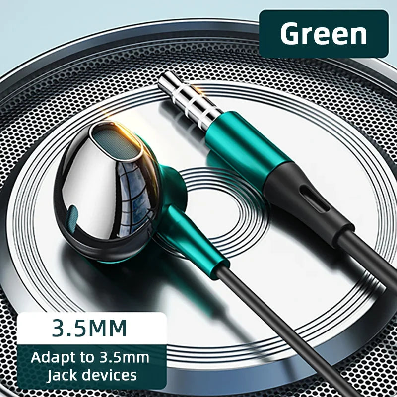 USB Type C Headphone HiFi Bass Stereo Volume Control Mic 3.5mm Wired Earbuds For Galaxy S24 S23 S22 S21 Ultra iPhone 15 Pro M