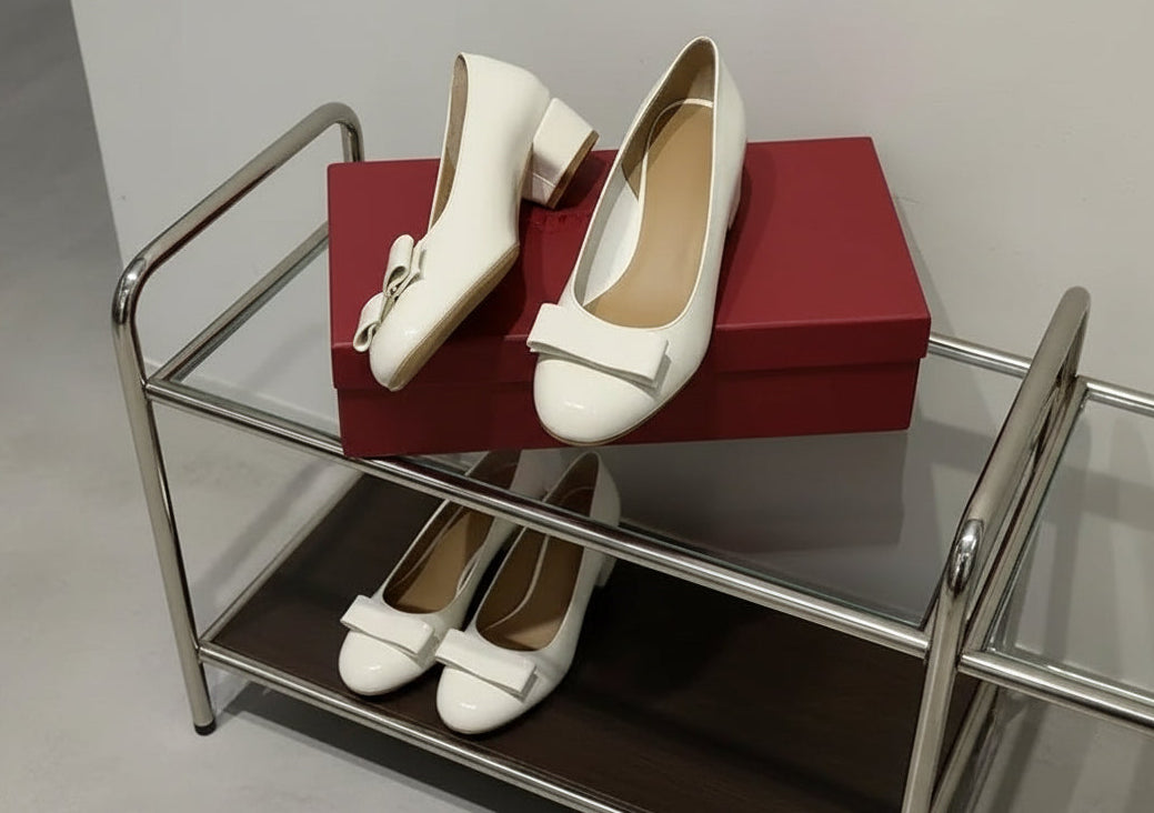 Handmade Genuine Leather Mary Jane Ballet Flats - Round Toe Loafers - Image 6