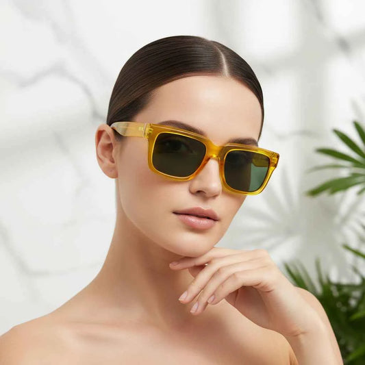 Square Polarized Sunglasses - UV400 Protection Yellow CN ZENOTTIC