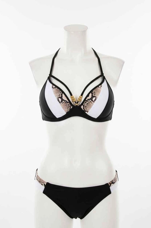 Snake Print Bikini Set - Push-Up Swimsuit