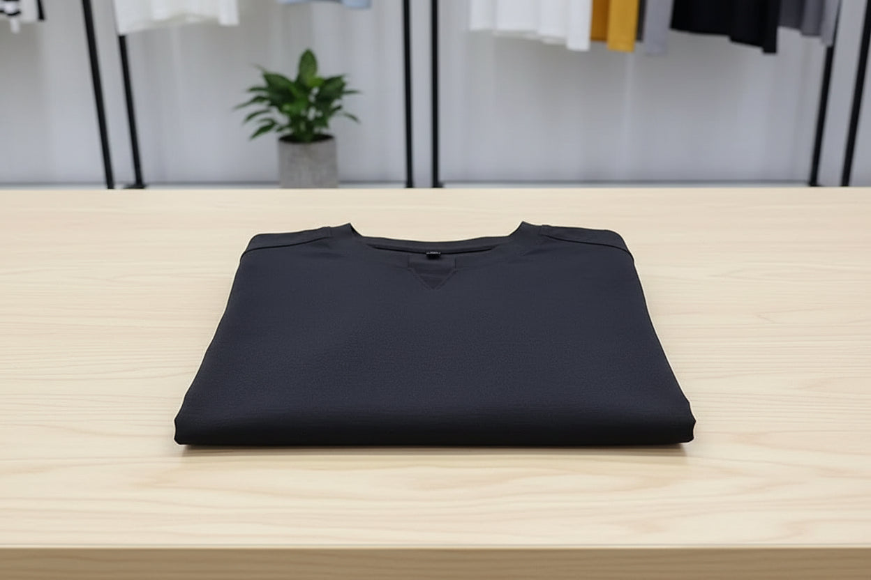 Korean Men's Casual and Fashionable Small V-neck Solid Color Short Sleeved T-shirt Comfortable Summer Versatile Top - Image 3