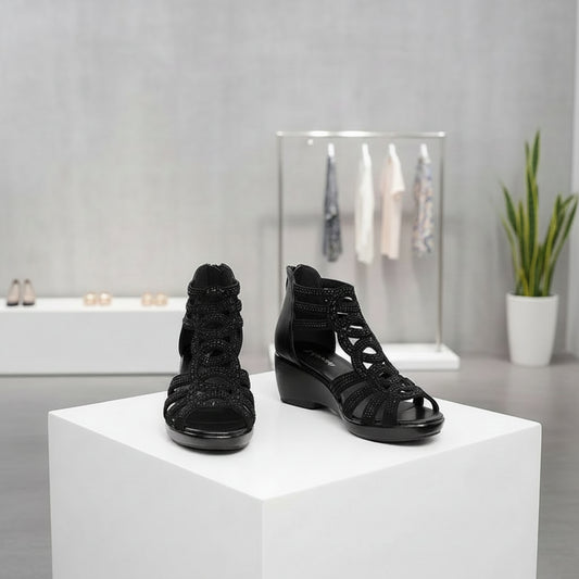 Women's Soft Leather Wedge Sandals - Comfort Sole Summer Shoes - Image 1