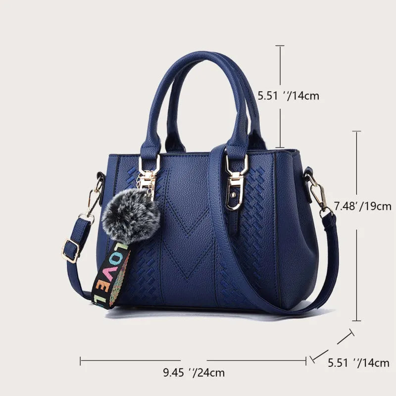 Embroidery Messenger Leather Handbags (overseas product) - Image 6