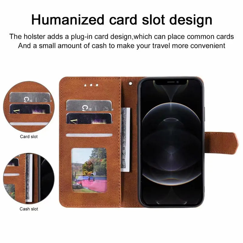 Rivet Wallet Phone Case for Samsung Galaxy S25 S24 Plus S24 Ultra S23 S22 S21 A13 A33 A53 A14 A34 A54 A15 A56 (overseas produ