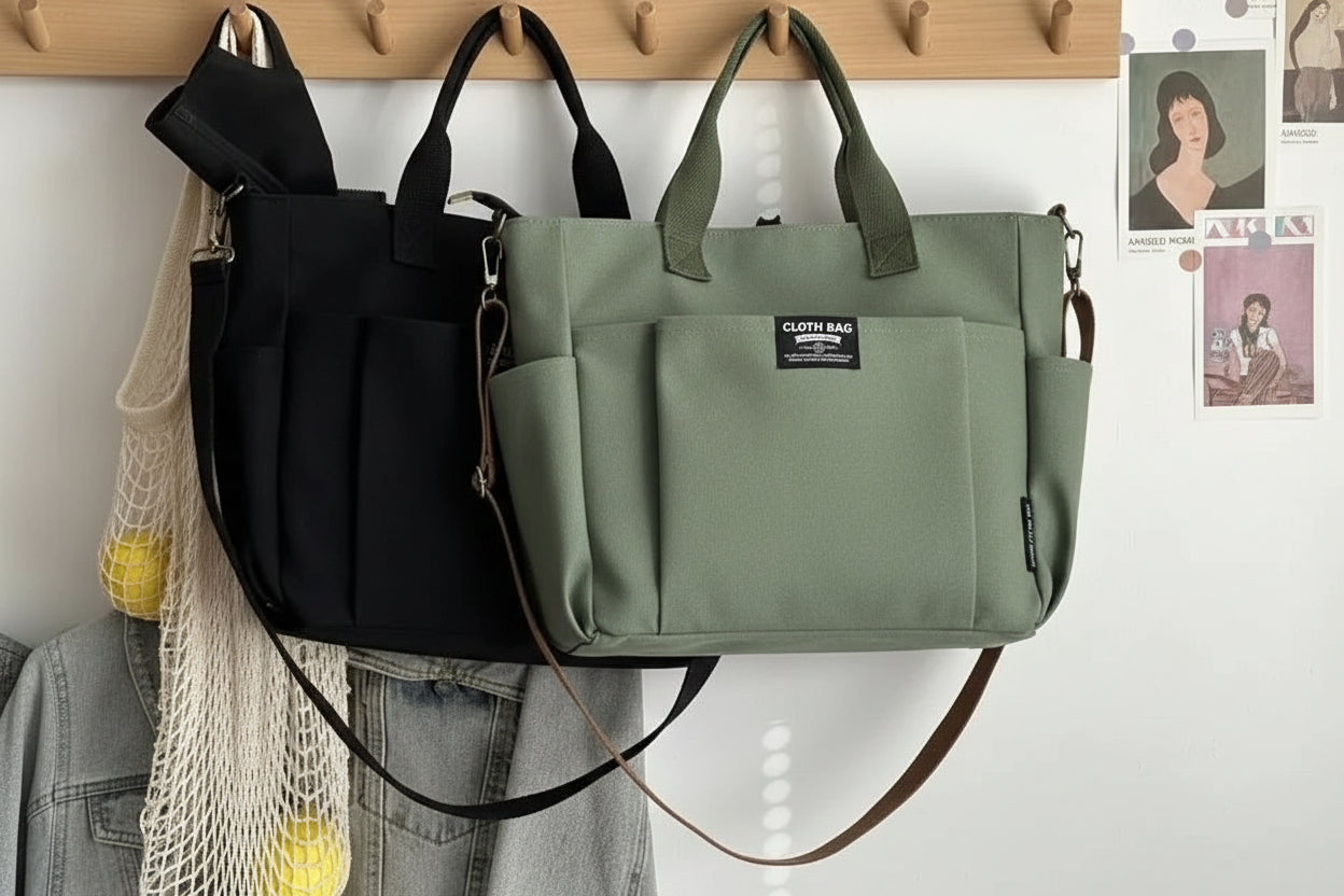 Urban Minimalist Female Student Large Capacity tote bag. - Image 3