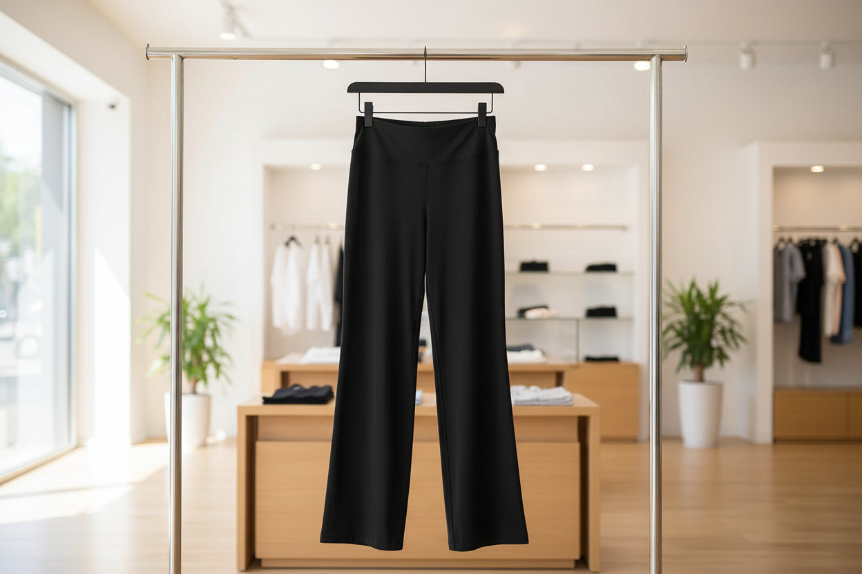 Women's Nude Feel Wide Leg Yoga Pants - Soft Slim Fit Casual Trousers black China Mainland