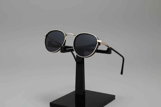 KINGSEVEN Polarized Round Sunglasses - UV400 Protection Retro Eyewear Golden Gray