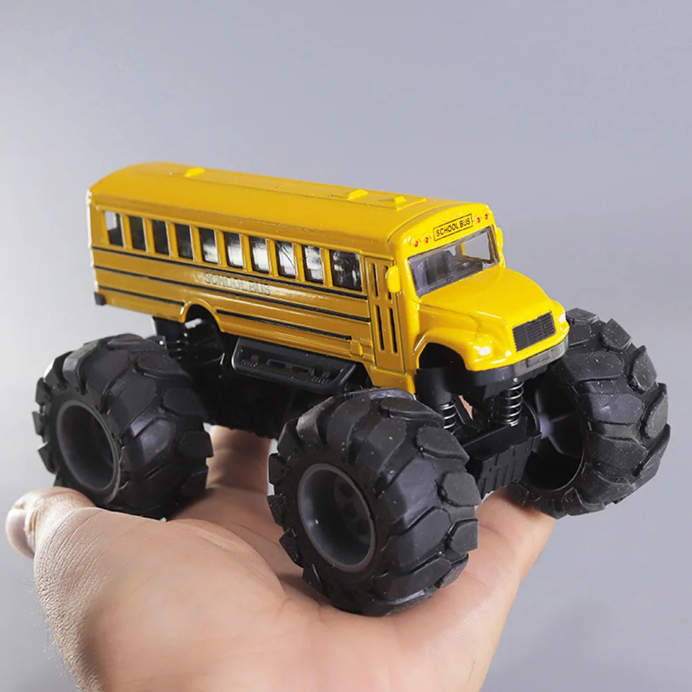 Monster School Bus Die Cast Metal Model Pullback Action Toy Monster Truck Big Wheels Play Vehicle Gifts for Kids Boys - Image