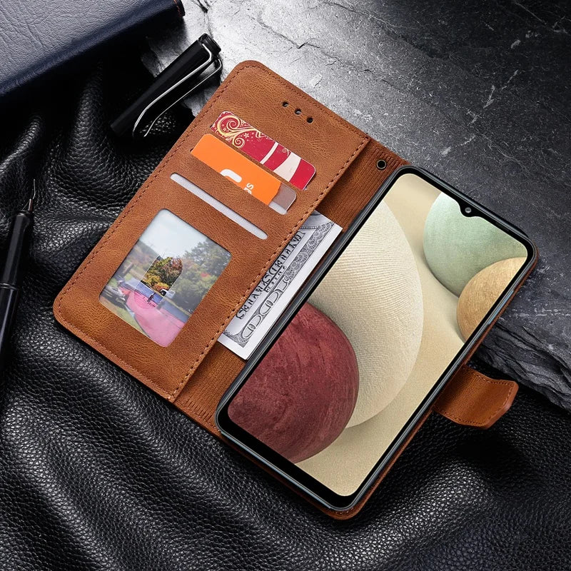 Rivet Wallet Phone Case for Samsung Galaxy S25 S24 Plus S24 Ultra S23 S22 S21 A13 A33 A53 A14 A34 A54 A15 A56 (overseas produ