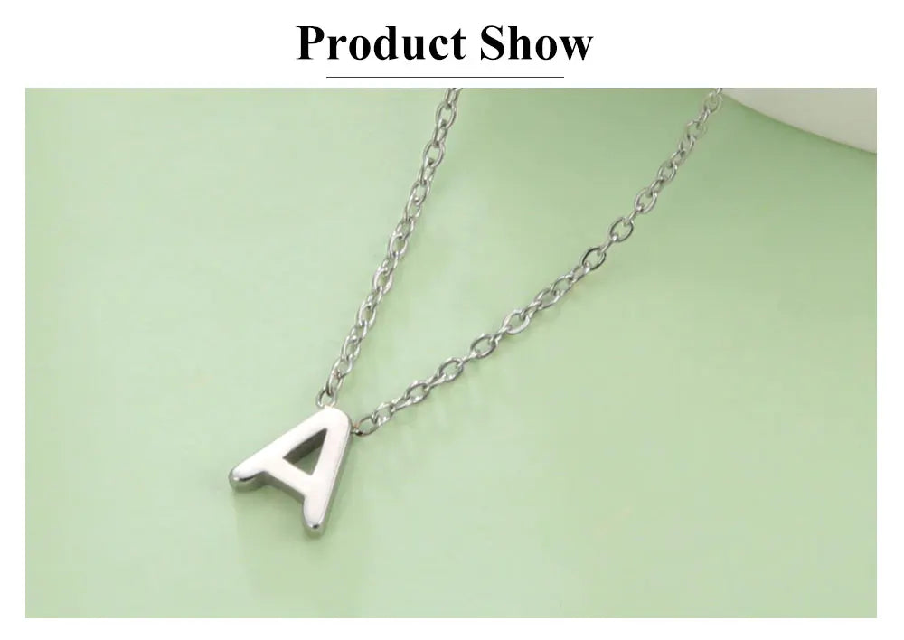 Cazador Minimalist Initial A-Z Letter Necklace - Stainless Steel Alphabet Choker Chain - Matt's random items Jewelry (Image 9