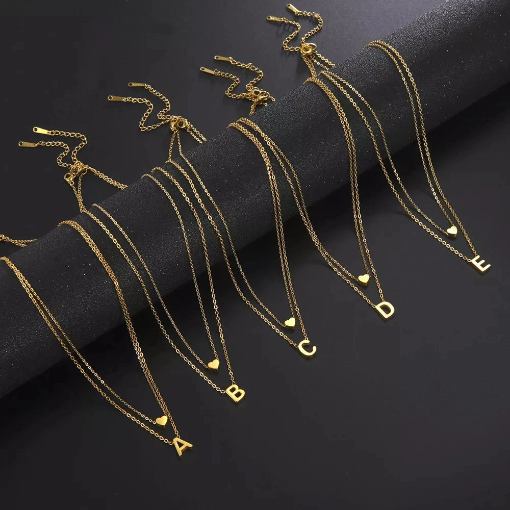 Cazador Minimalist Initial A-Z Letter Necklace - Stainless Steel Alphabet Choker Chain - Matt's random items Jewelry (Image 2