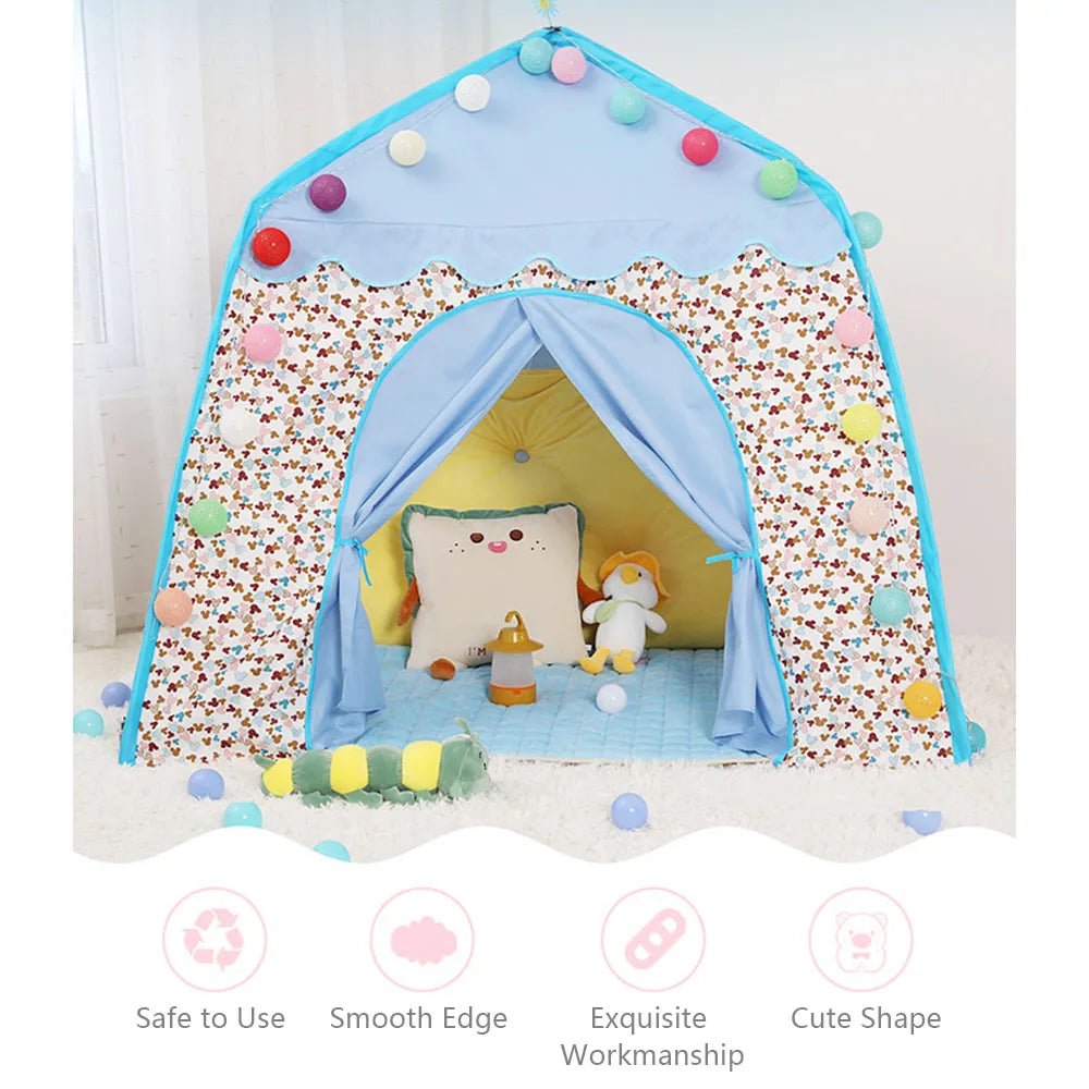 Kids Play Tent Princess Castle Play Tent Oxford Fabric Large Fairy Playhouse with Carry Bag for Boys & Girls Indoor Outdoor -