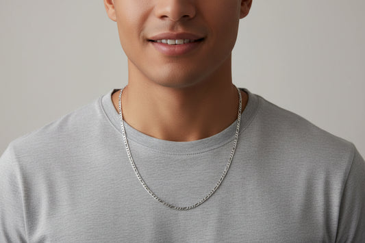 40-75cm 925 Silver 4mm Figaro Chain Necklace - Matt's random items Jewelry (Image 1)