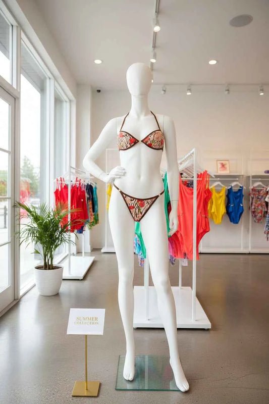 Pleated Teardrop Bikini Set