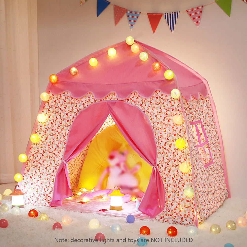 Kids Play Tent Princess Castle Play Tent Oxford Fabric Large Fairy Playhouse with Carry Bag for Boys & Girls Indoor Outdoor -