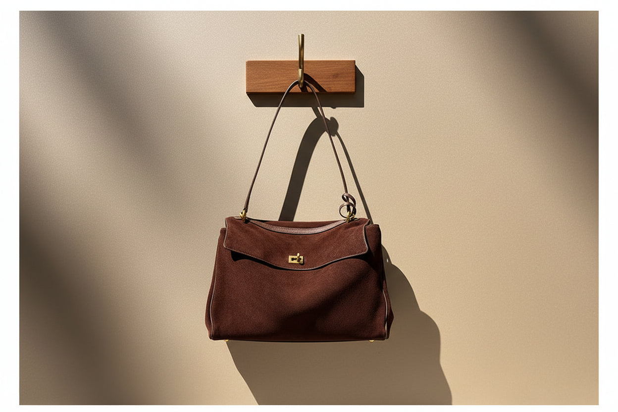 Premium Suede Leather Tote Bag - Large Capacity Shoulder Handbag - Image 8