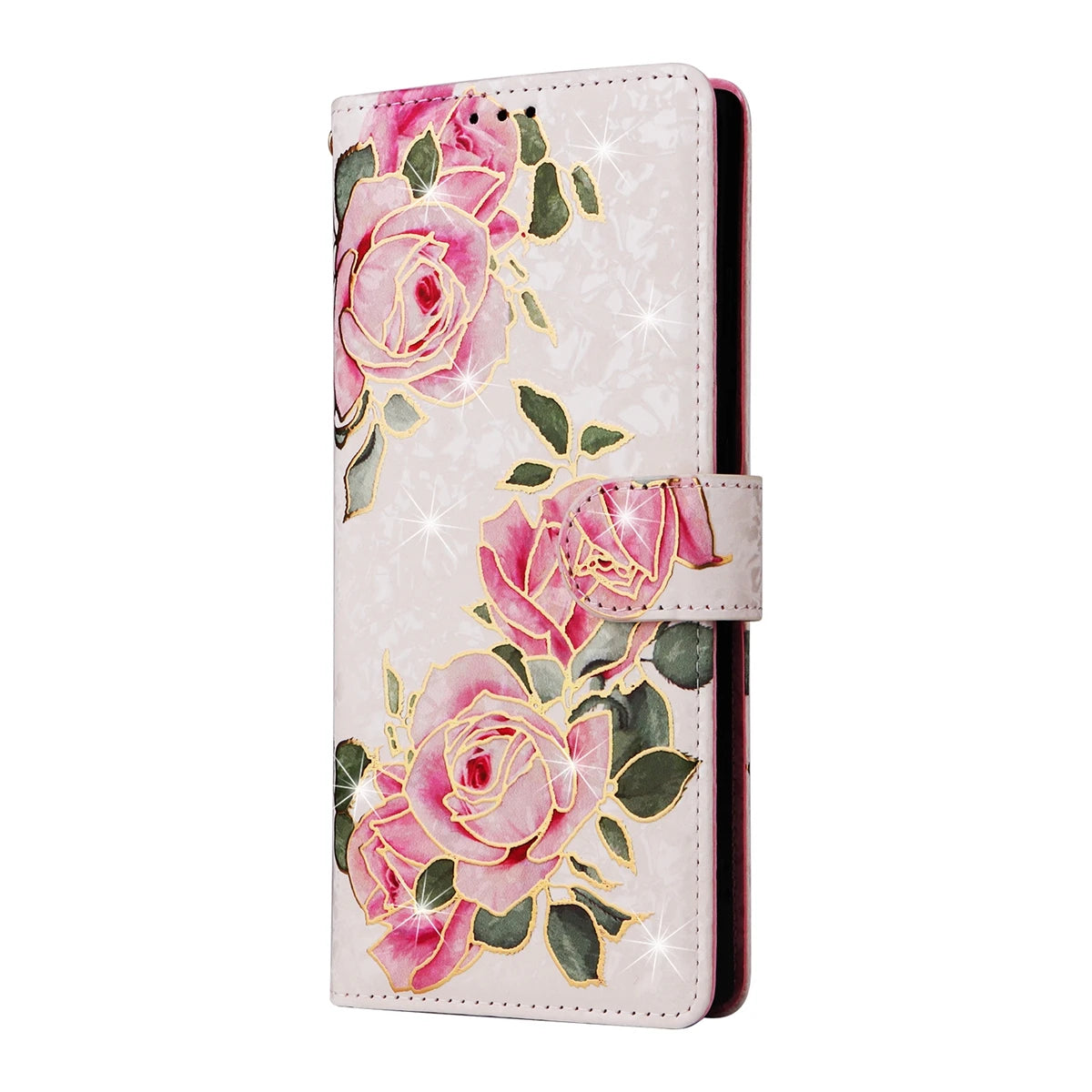 RFID Anti Theft Brush Hot Stamped Floral Wallet Case for Samsung A13 A33 A53 A14 A34 A54 A35 A55 Wristband Leather Flip Cover