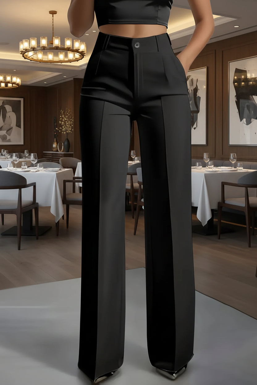 European and American cross-border 2025 new women's high-waisted, draped, straight-cut, simple suit pants for women - Image 1