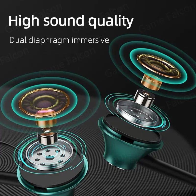 USB Type C Headphone HiFi Bass Stereo Volume Control Mic 3.5mm Wired Earbuds For Galaxy S24 S23 S22 S21 Ultra iPhone 15 Pro M