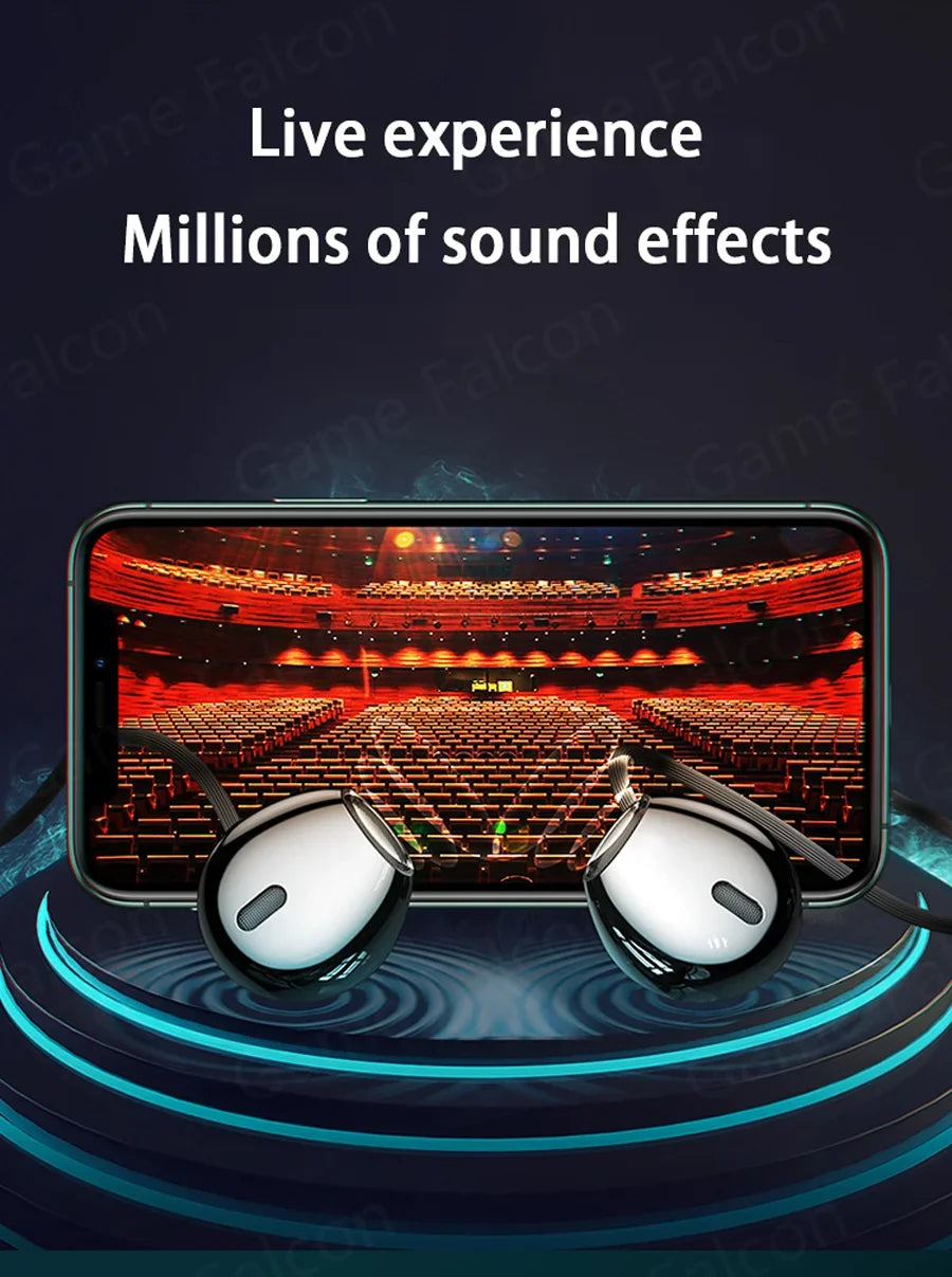 USB Type C Headphone HiFi Bass Stereo Volume Control Mic 3.5mm Wired Earbuds For Galaxy S24 S23 S22 S21 Ultra iPhone 15 Pro M