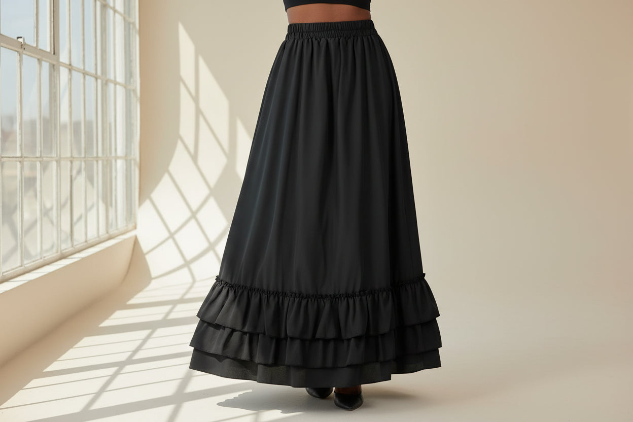 Brown Ruffled High Waisted Long Victorian Skirt Steampunk Skirts Womens Party Wear Gothic Vintage Clothes Medieval Costume Se