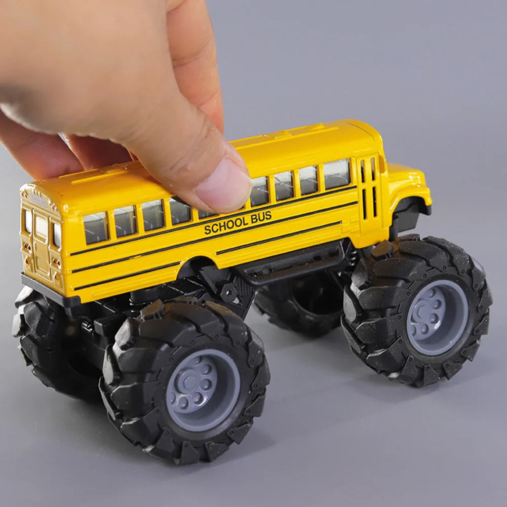Monster School Bus Die Cast Metal Model Pullback Action Toy Monster Truck Big Wheels Play Vehicle Gifts for Kids Boys - Image