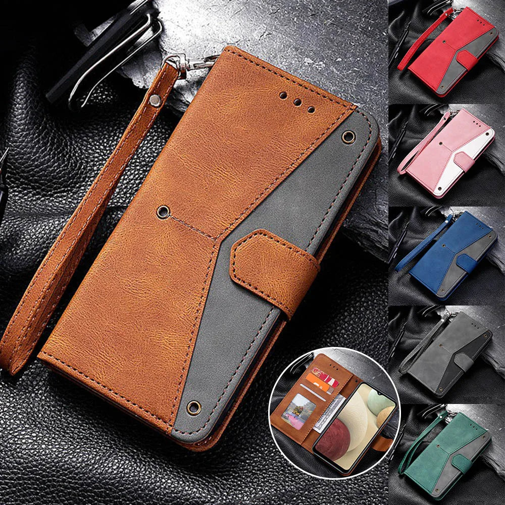 Rivet Wallet Phone Case for Samsung Galaxy S25 S24 Plus S24 Ultra S23 S22 S21 A13 A33 A53 A14 A34 A54 A15 A56 (overseas produ