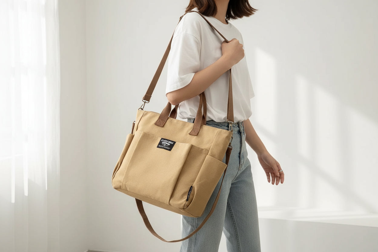 Urban Minimalist Female Student Large Capacity tote bag. - Image 2