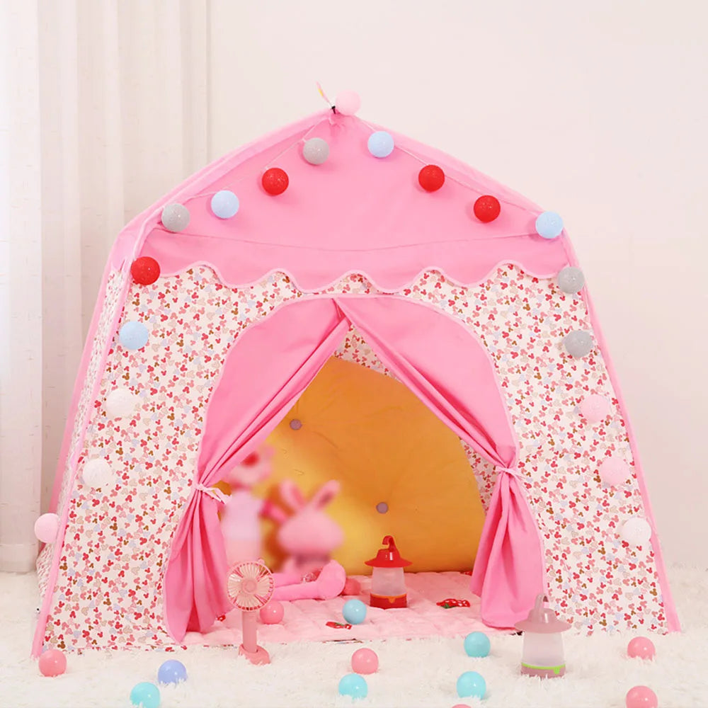 Kids Play Tent Princess Castle Play Tent Oxford Fabric Large Fairy Playhouse with Carry Bag for Boys & Girls Indoor Outdoor -