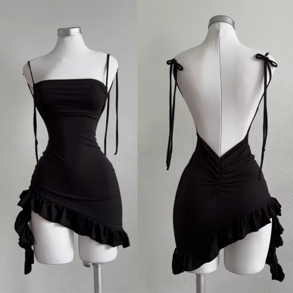 Sleeveless Backless Ruffles Mini Dress - Matt's random items Dresses (Image 5)