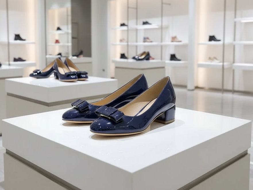 Handmade Genuine Leather Mary Jane Ballet Flats - Round Toe Loafers - Image 1