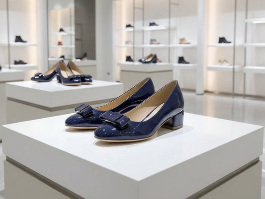 Handmade Genuine Leather Mary Jane Ballet Flats - Round Toe Loafers - Image 1