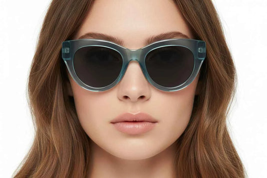 Women's Vintage Square Polarized Sunglasses - UV Protection Acetate Shades 004 Grey Lens