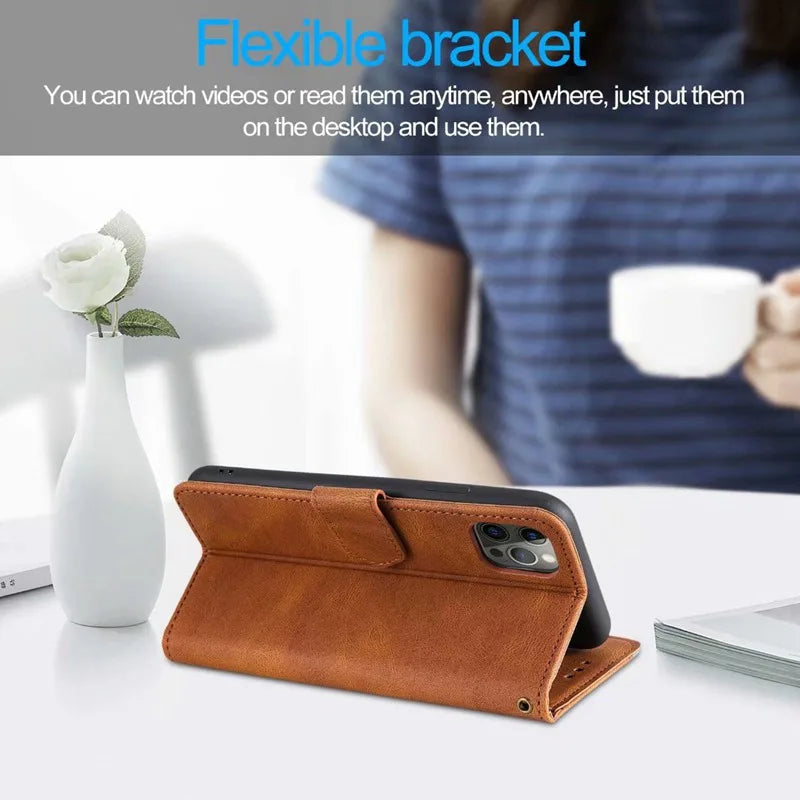 Rivet Wallet Phone Case for Samsung Galaxy S25 S24 Plus S24 Ultra S23 S22 S21 A13 A33 A53 A14 A34 A54 A15 A56 (overseas produ