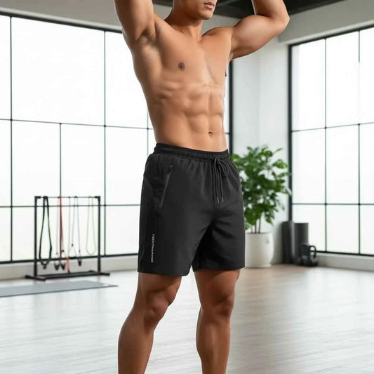 Men's Athletic Gym Shorts - Quick Dry Breathable Running Shorts Black China Mainland
