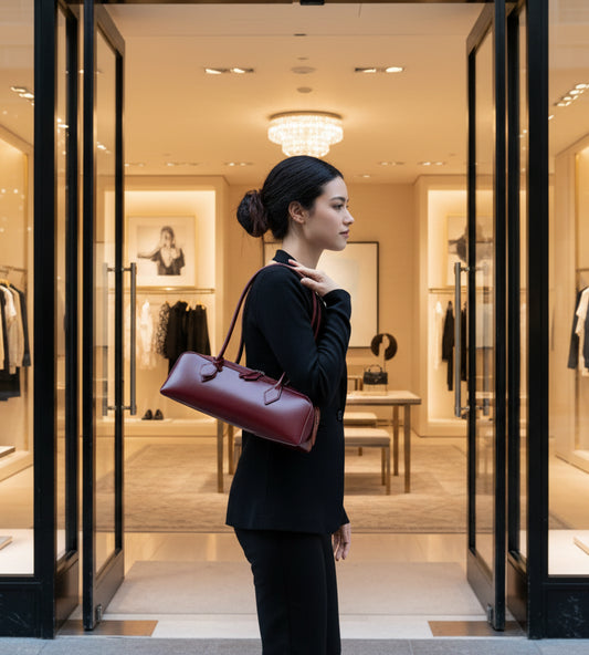 Vintage Leather Shoulder Bag - Premium Korean Design