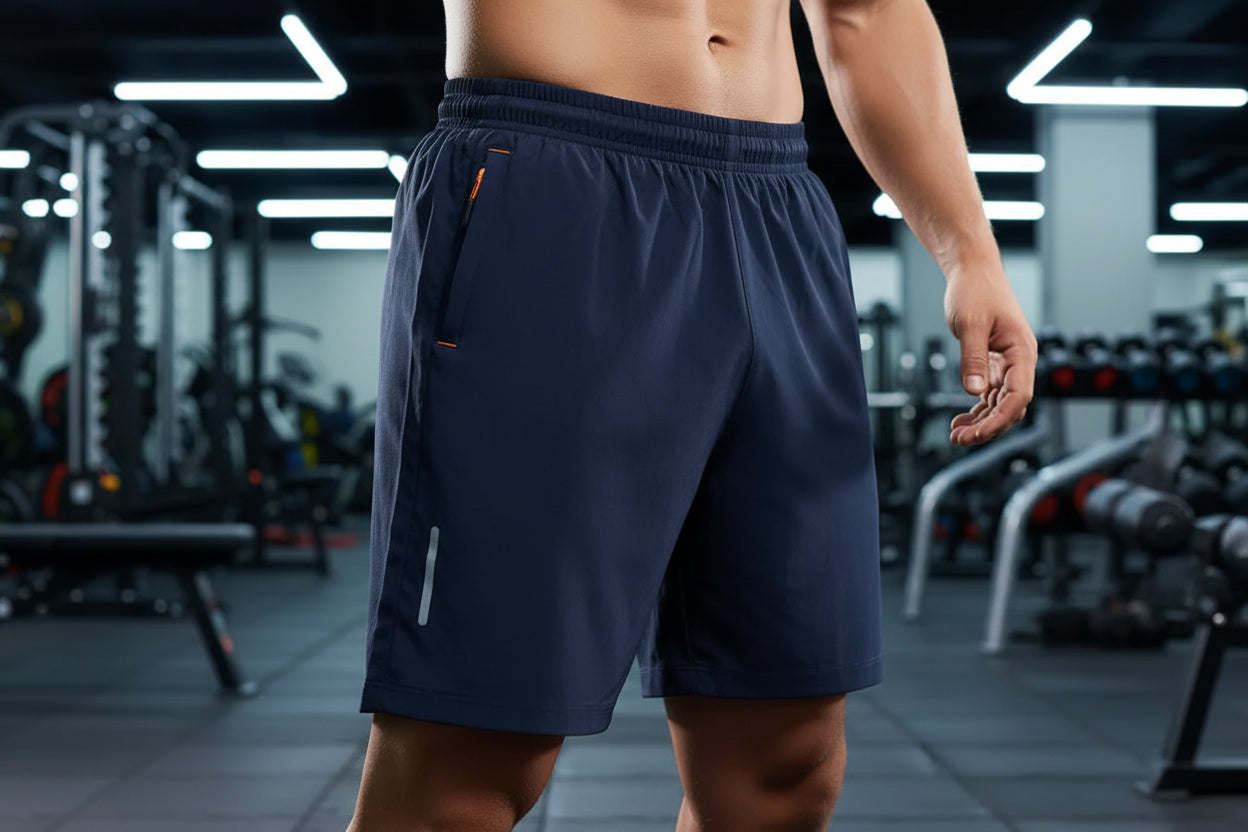 Men's Athletic Sports Shorts - Breathable Elastic Waist Training Shorts