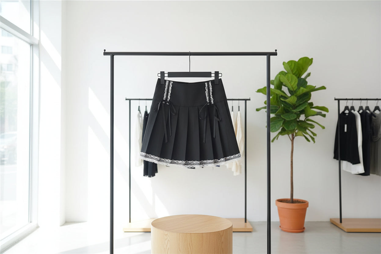 Harajuku Punk Gothic Black High Waist Black Skirts Women Sexy Patchwork Bandage Mini Female Streetwear Black Skirt - Image 9
