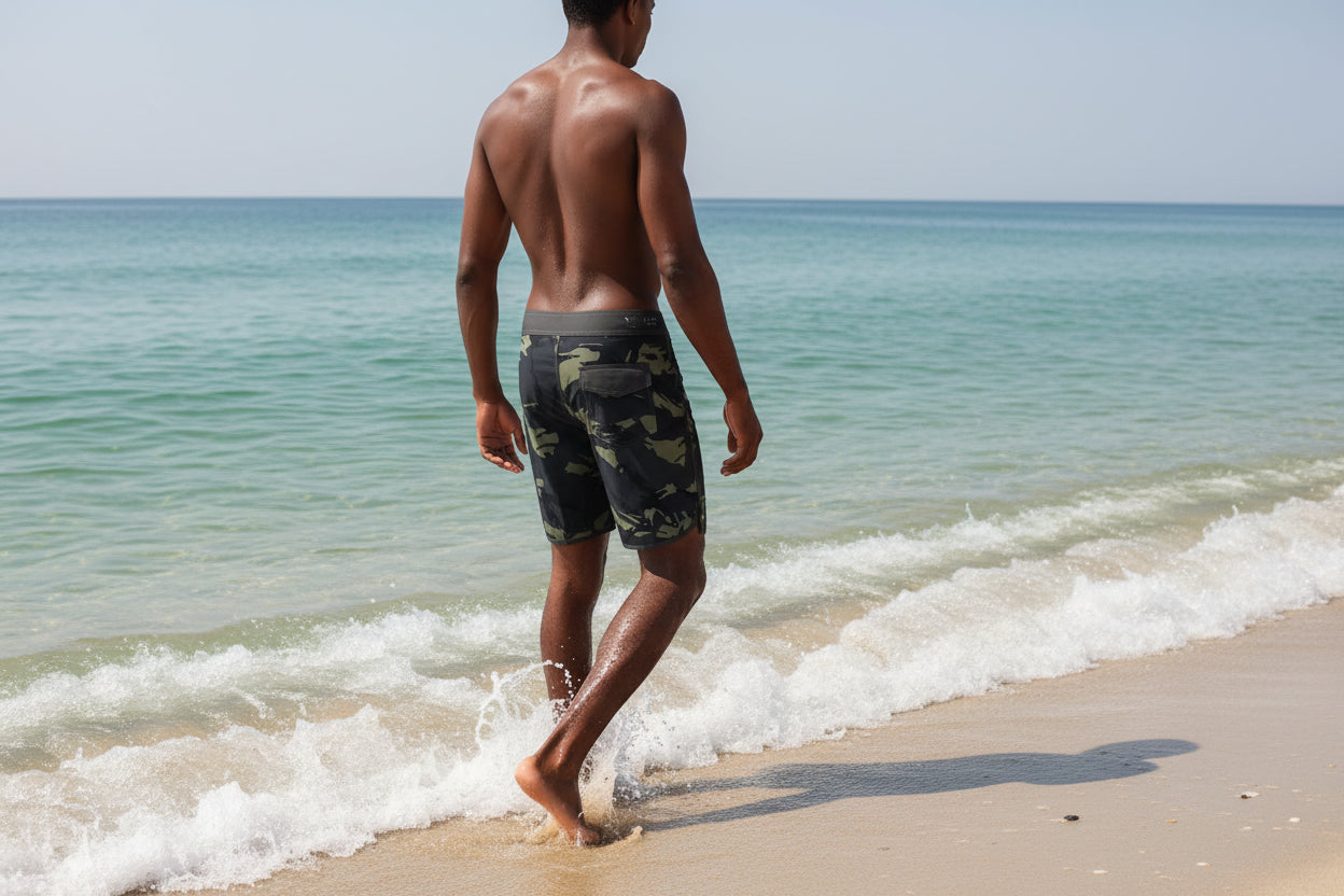 Men's Four-Way Stretch Beach Shorts - Quick Dry Surf Boardshorts