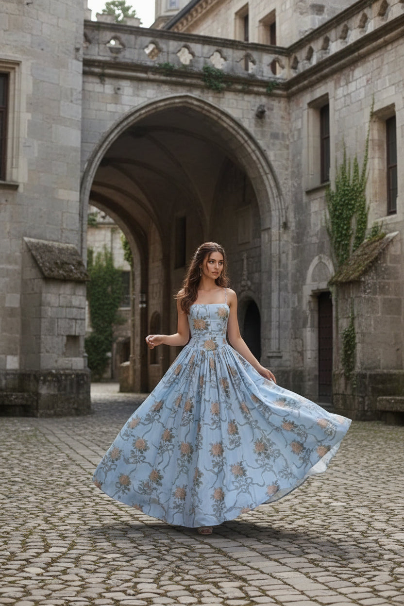 Elegant Floral Long Sundress Women's High Waist Hollow Out Dress White Sun Dresses Summer 2025 New In Evening Graduation Part