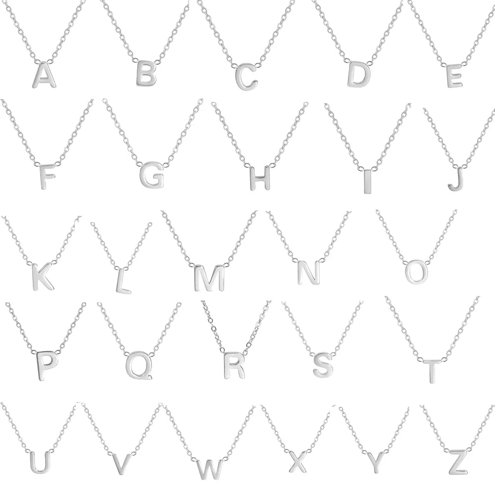 Cazador Minimalist Initial A-Z Letter Necklace - Stainless Steel Alphabet Choker Chain - Matt's random items Jewelry (Image 2