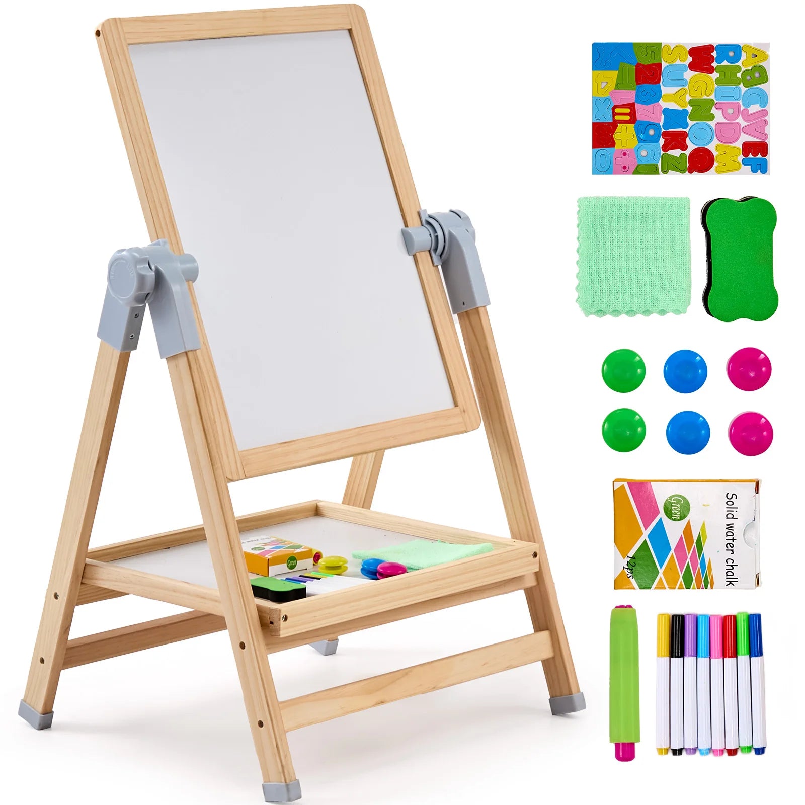 SucceBuy Standing Magnetic Drawing Board WordPad Art Easel with Painting Accessories Children Educational Toys for Kids Girl 