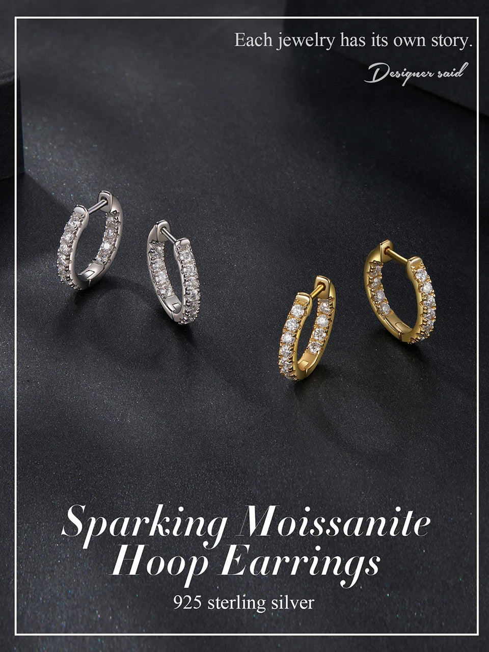 Gold Moissanite Hoop Earrings (overseas product) - Image 18