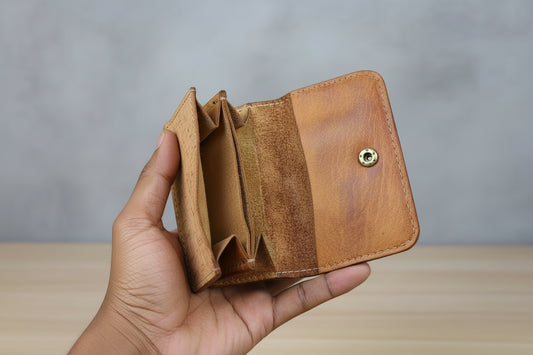 Men's Genuine Cowhide Leather Wallet - Compact Bifold Card Holder with Coin Pocket - Matt's random items Accessories (Image 1