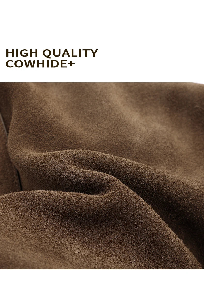 Premium Suede Leather Tote Bag - Large Capacity Shoulder Handbag - Image 7