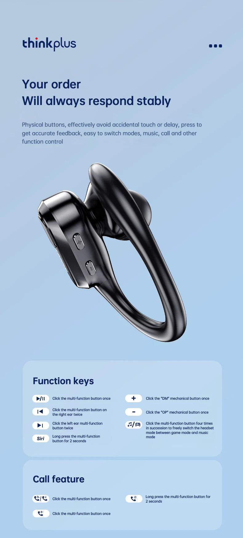 Original Lenovo XT80 Sports Wireless Earphones with Mics, LED Power Display,Hifi Stereo Sound Bluetooth 5.3 TWS HeadphHeadpho