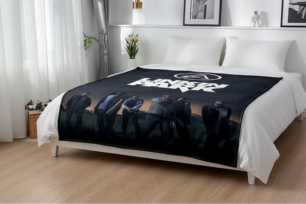 Retro Linkin Park D Flannel Throw Blanket (overseas product) - Image 1