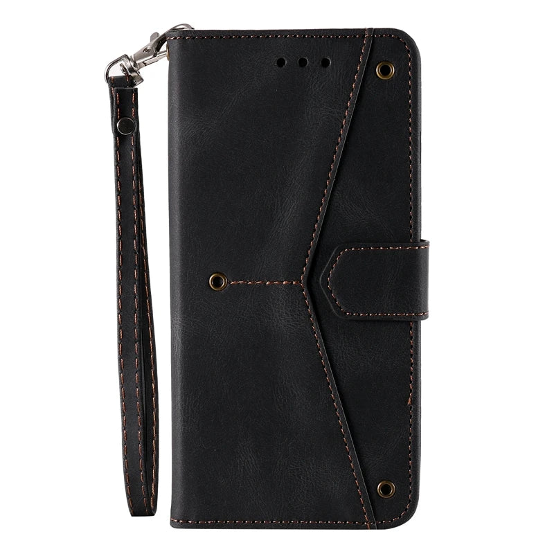 Rivet Wallet Phone Case for Samsung Galaxy S25 S24 Plus S24 Ultra S23 S22 S21 A13 A33 A53 A14 A34 A54 A15 A56 (overseas produ