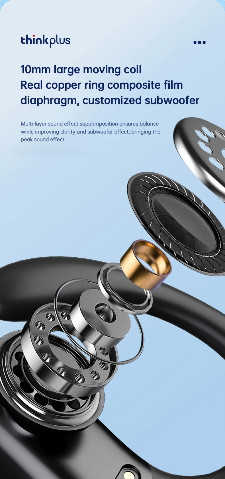 Original Lenovo XT80 Sports Wireless Earphones with Mics, LED Power Display,Hifi Stereo Sound Bluetooth 5.3 TWS HeadphHeadpho